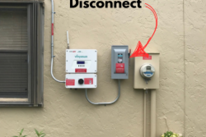 Solar Edge inverter next to an AC Disconnect